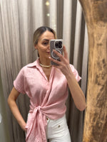 Load image into Gallery viewer, TALIA MID TIE BLOUSE DUSTY PINK
