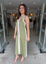 Load image into Gallery viewer, MONOCHROME DRESS SAGE CREAM
