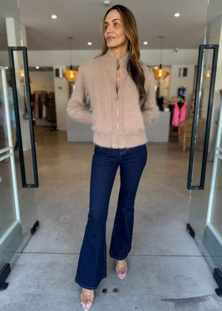 FELIX CASHMERE BOMBER - LATTE
