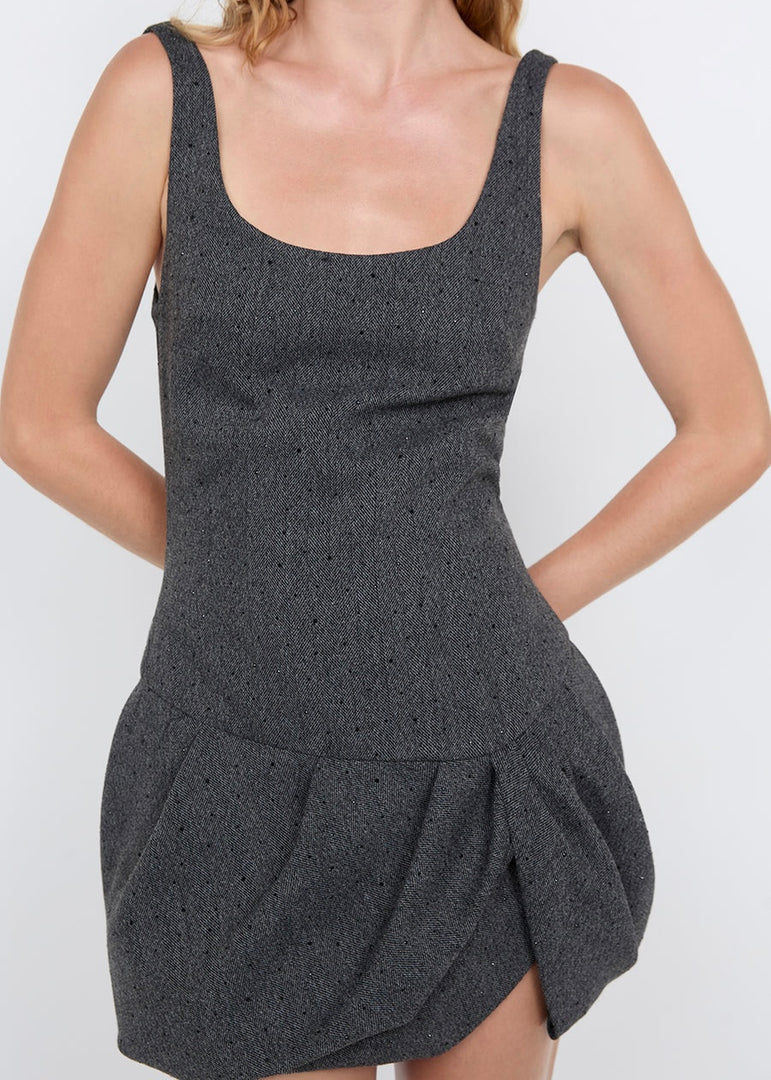 SHAE MINI DRESS CHARCOAL