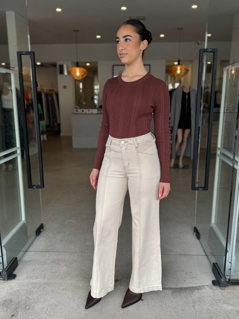 PAULINA WIDE JEAN - ECRU