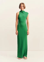 Load image into Gallery viewer, RIO DRAPED MAXI DRESS GREEN
