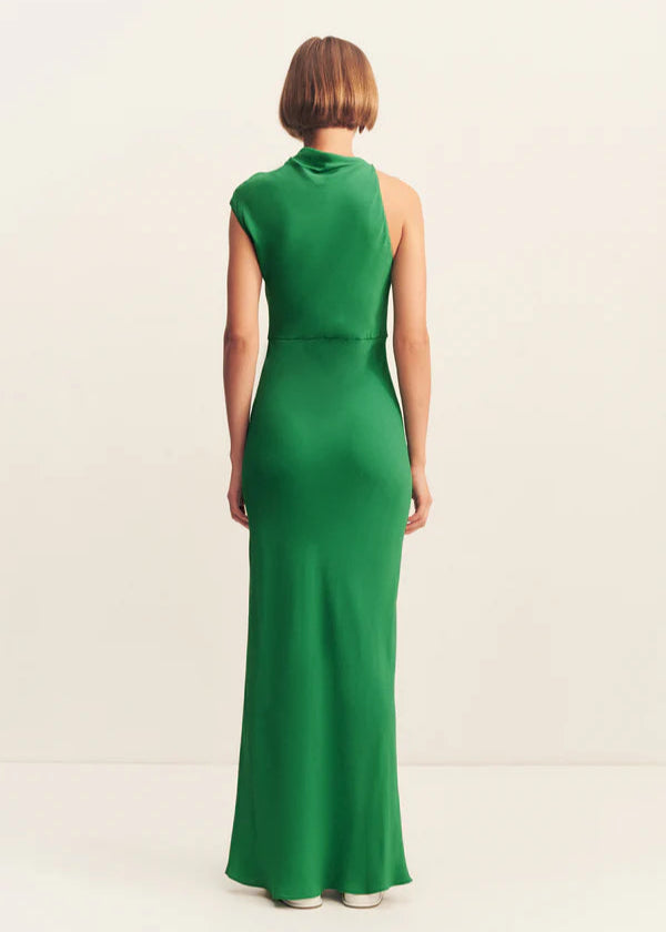 RIO DRAPED MAXI DRESS GREEN