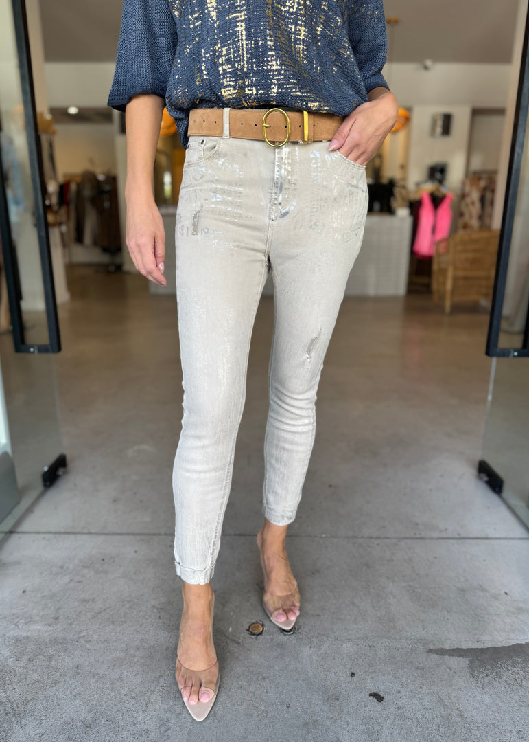 SHINNY MET FRONT JEAN - BEIGE