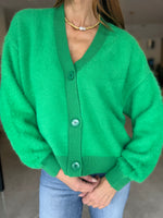 Load image into Gallery viewer, GREENPOINT KNIT CARDI KELLY GREEN
