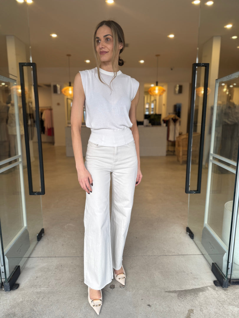 JORDI KNIT TOP - OFF WHITE