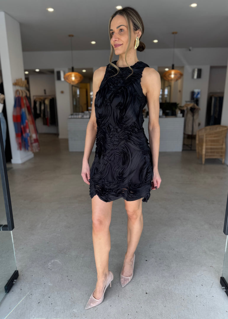 ASHER MINI SHIFT DRESS - BLACK