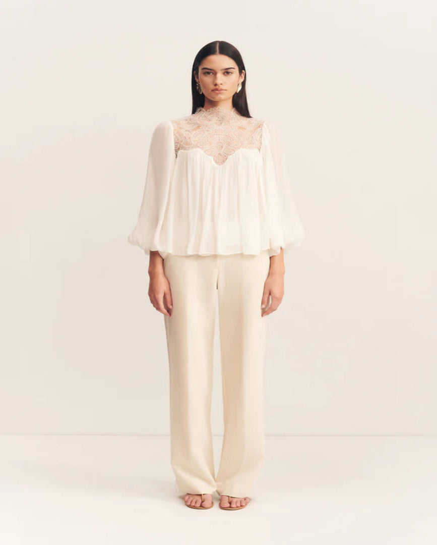 EMORY LACE BLOUSE IVORY