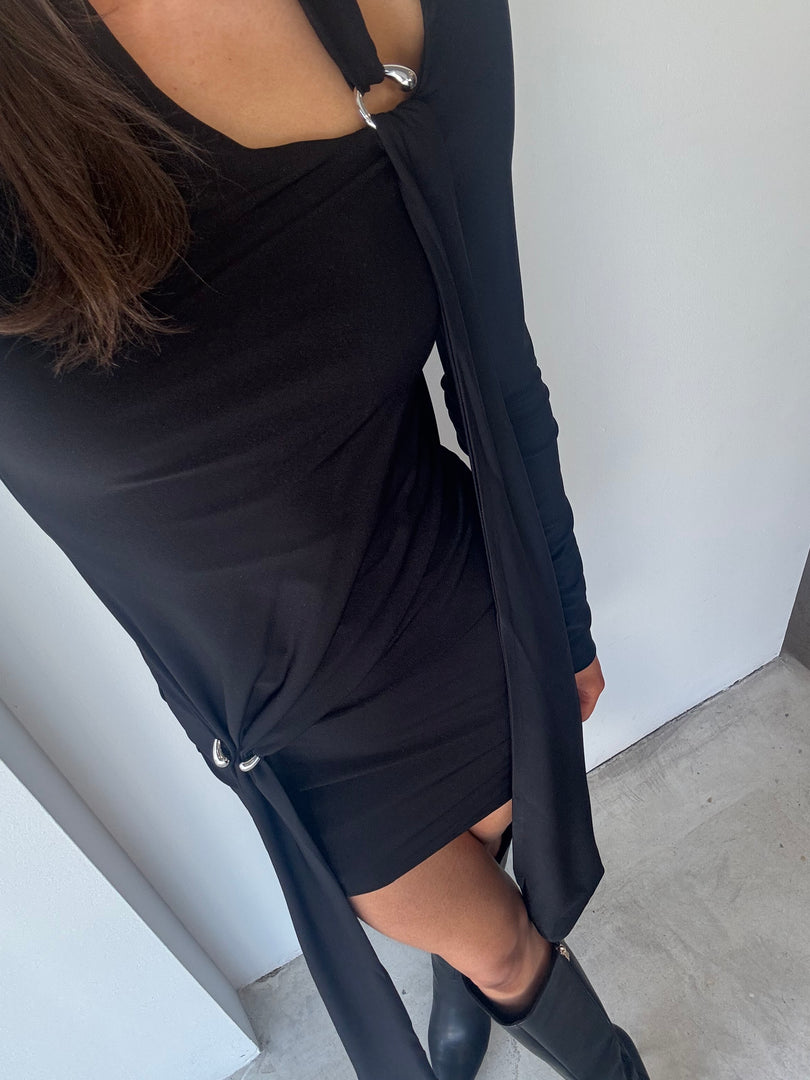 TENSION JERSEY MINI DRESS