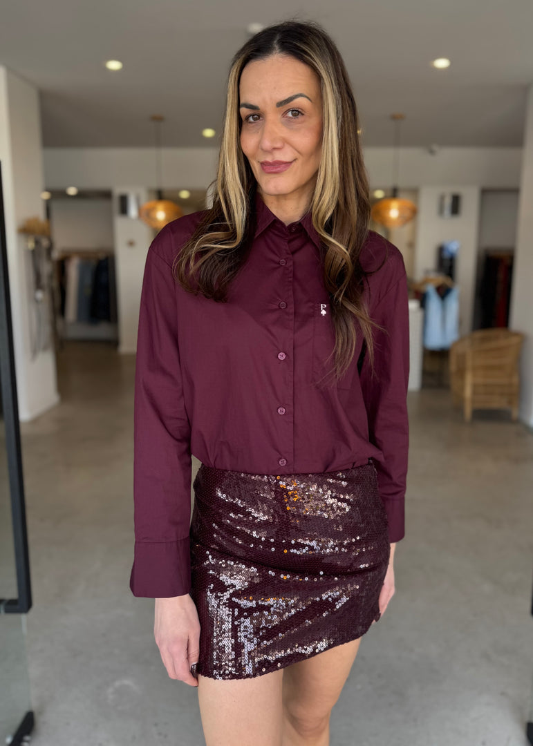CELESTIA MINI SKIRT - PLUM