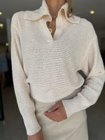 Load image into Gallery viewer, THERA RUGBY KNIT - CREAM
