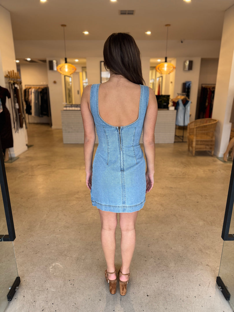 MILES DENIM MINI DRESS