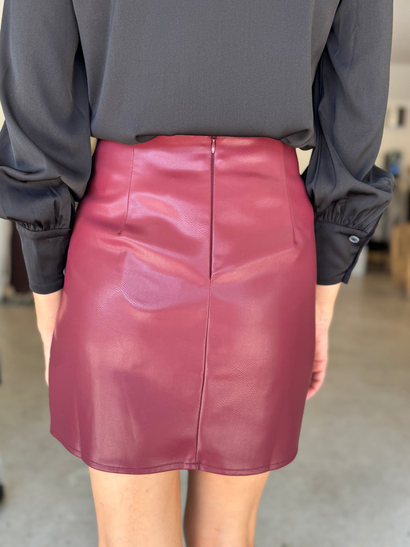 MILANA FAUX LEATHER MINI MERLOT