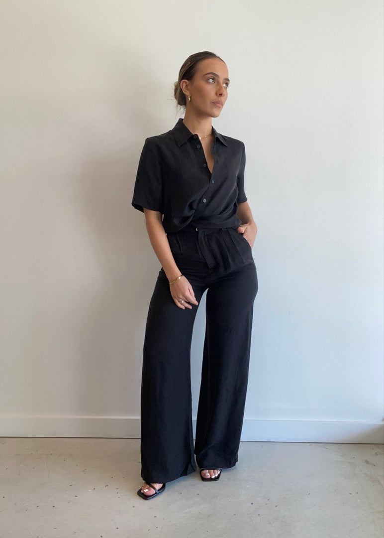 LEA CUPRO PANT - BLACK