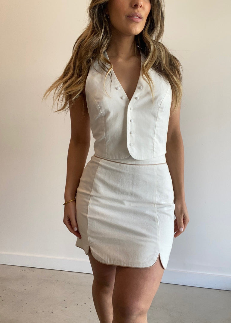 JUNO HALTER TOP WHITE