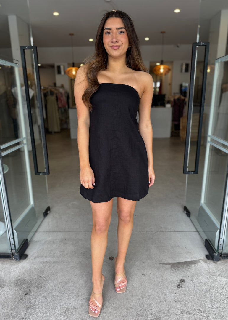 ELYSE LINEN MINI DRESS