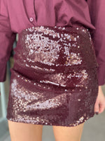 Load image into Gallery viewer, CELESTIA MINI SKIRT - PLUM
