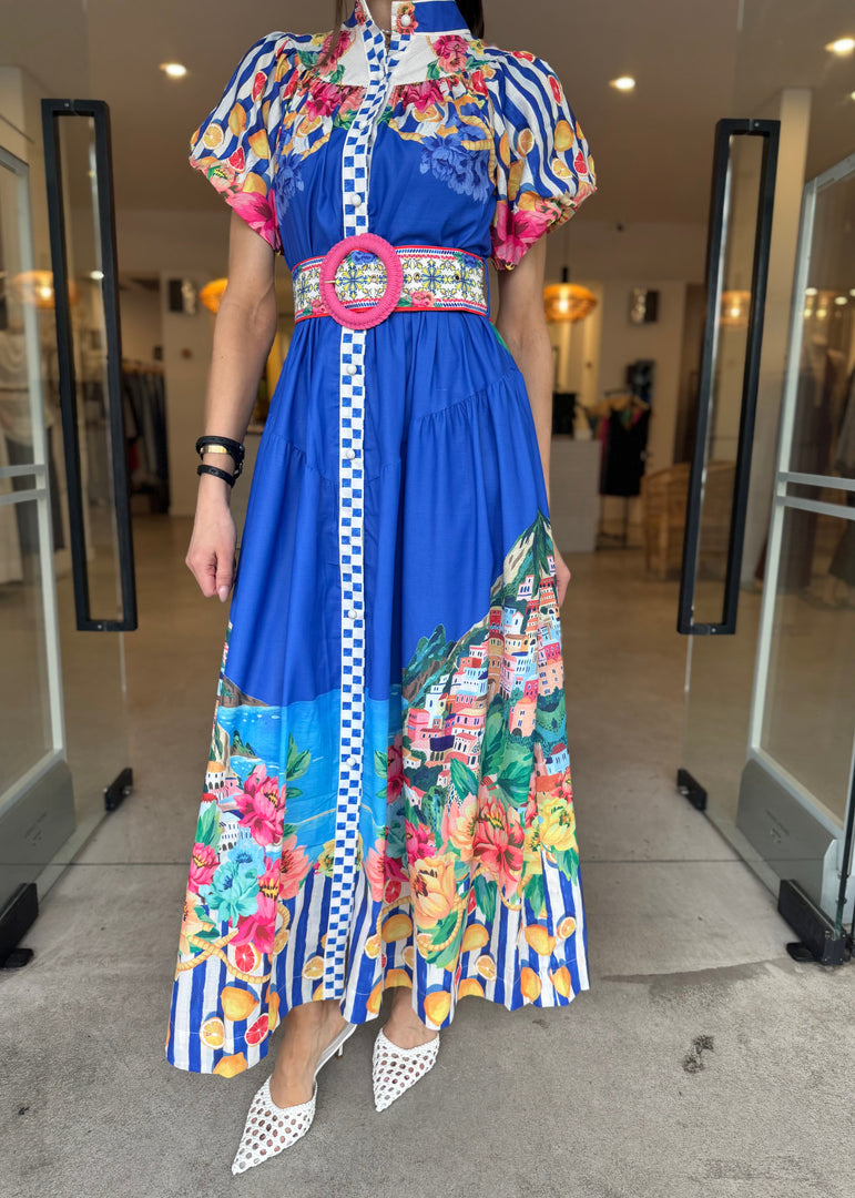 POSITANO MAXI DRESS BLUE