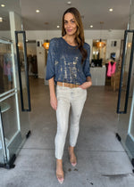 Load image into Gallery viewer, SHINNY MET FRONT JEAN - BEIGE
