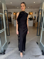 Load image into Gallery viewer, AGNES RUFFLE MAXI DRESS - BLACK
