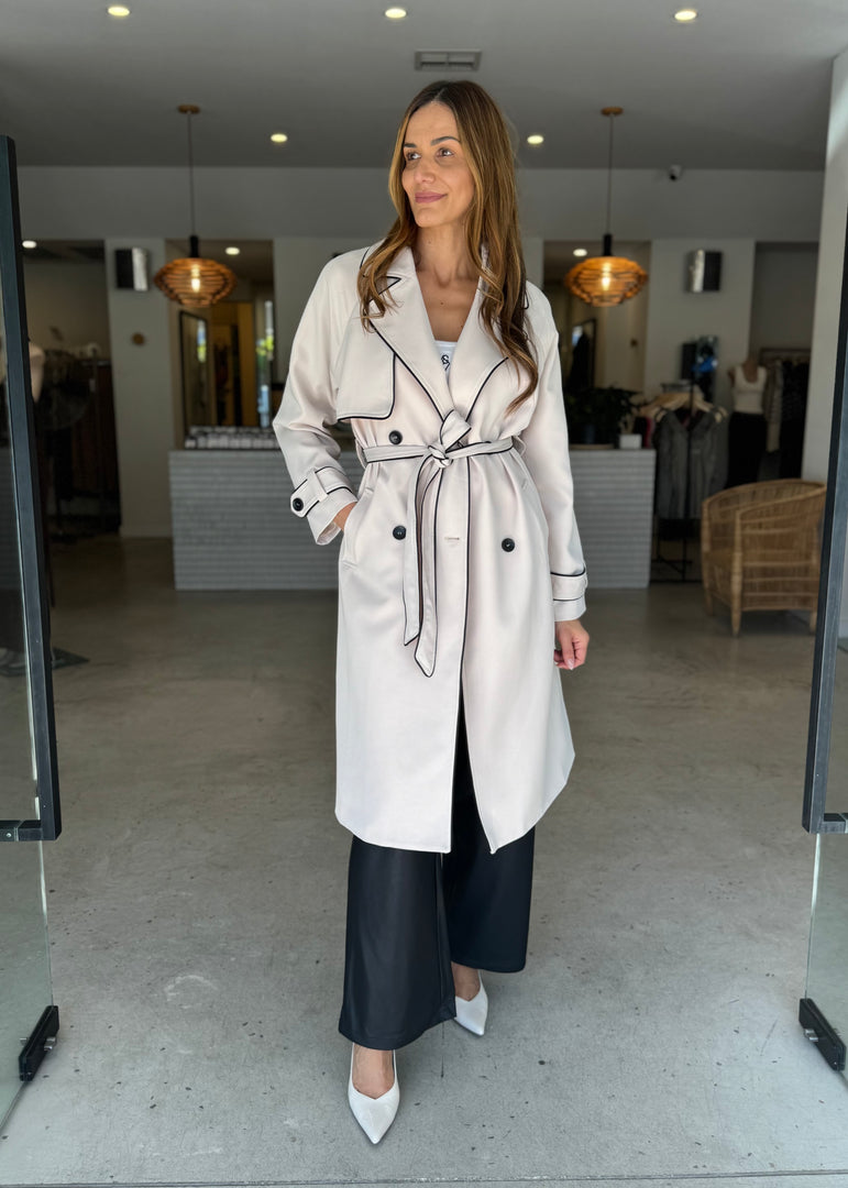 CASSIA CONTRAST TRENCH BEIGE