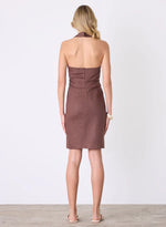 Load image into Gallery viewer, MARSEILLE HALTER DRESS ESPRESSO
