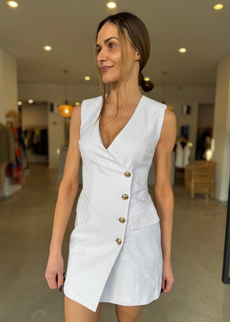 IRENA WRAP DRESS - WHITE
