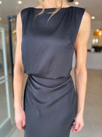 Load image into Gallery viewer, ROCKY SATIN DRESS - BLACK
