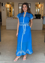 Load image into Gallery viewer, XANTHIA DIAMOND SMOCK DRESS - BLUE
