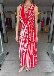 SUNSHINE WRAP DRESS - FIRE & BLUSH