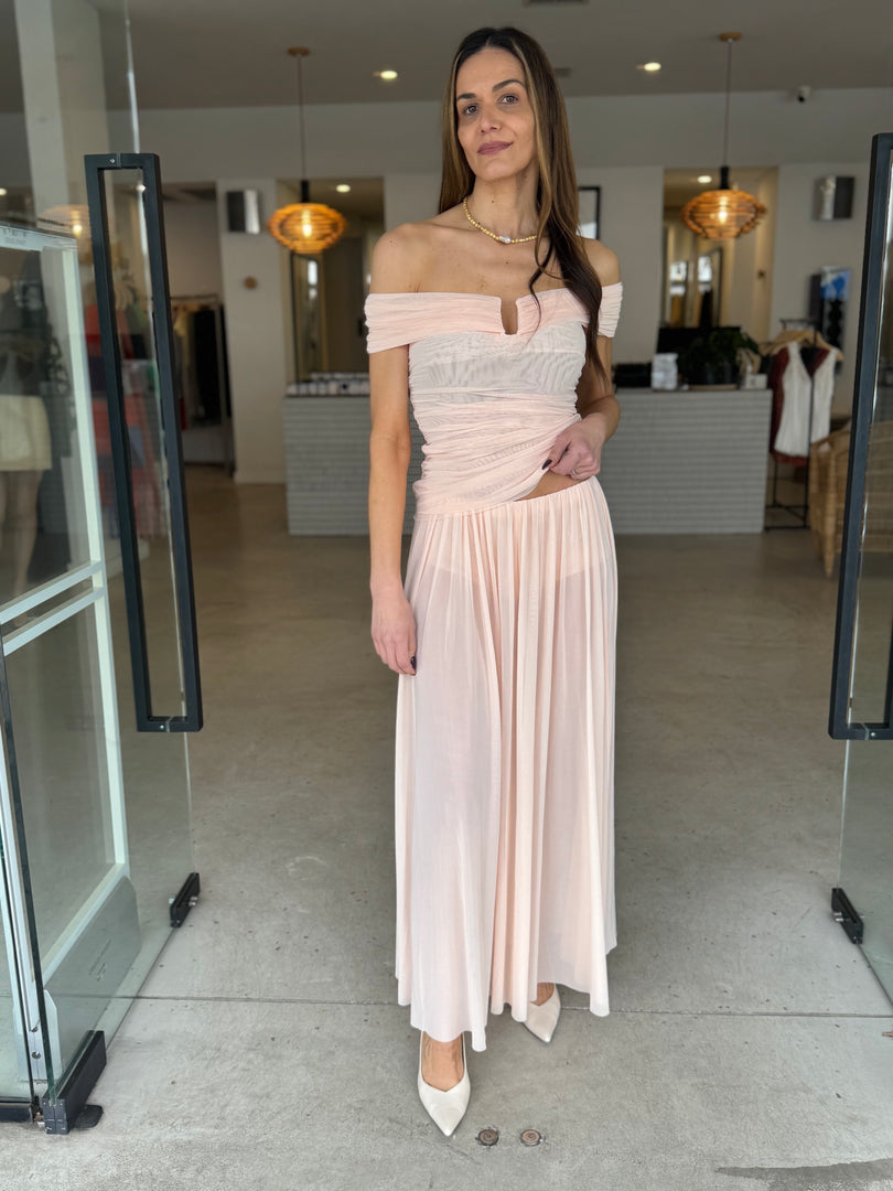 CAMILLE MAXI SKIRT - PEACH