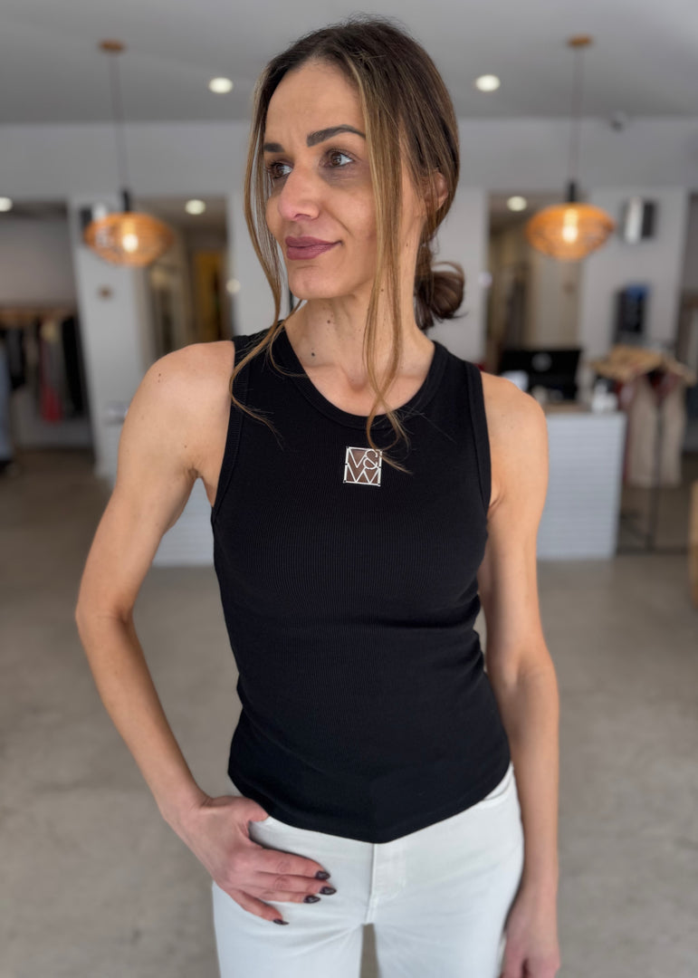 V & W METAL TANK - BLACK