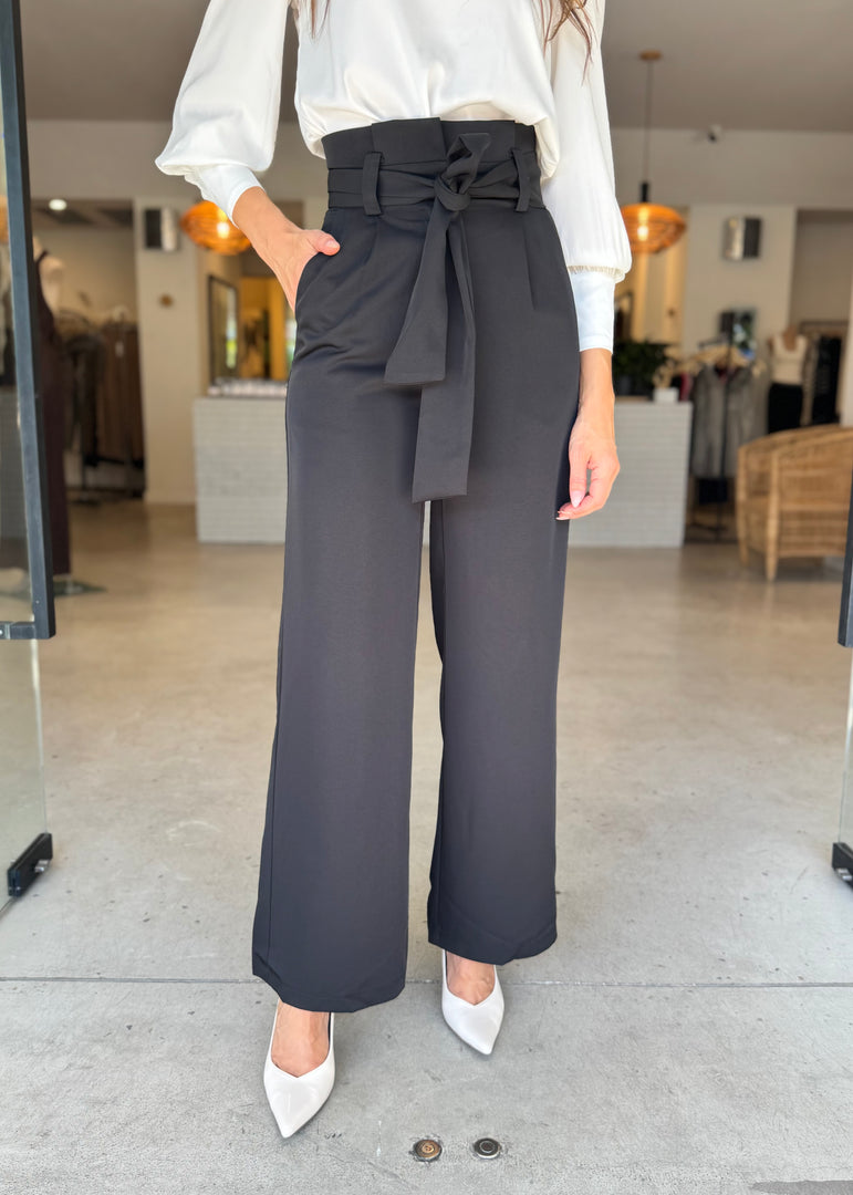 PIPER PAPERBAG WAIST PANT BLACK