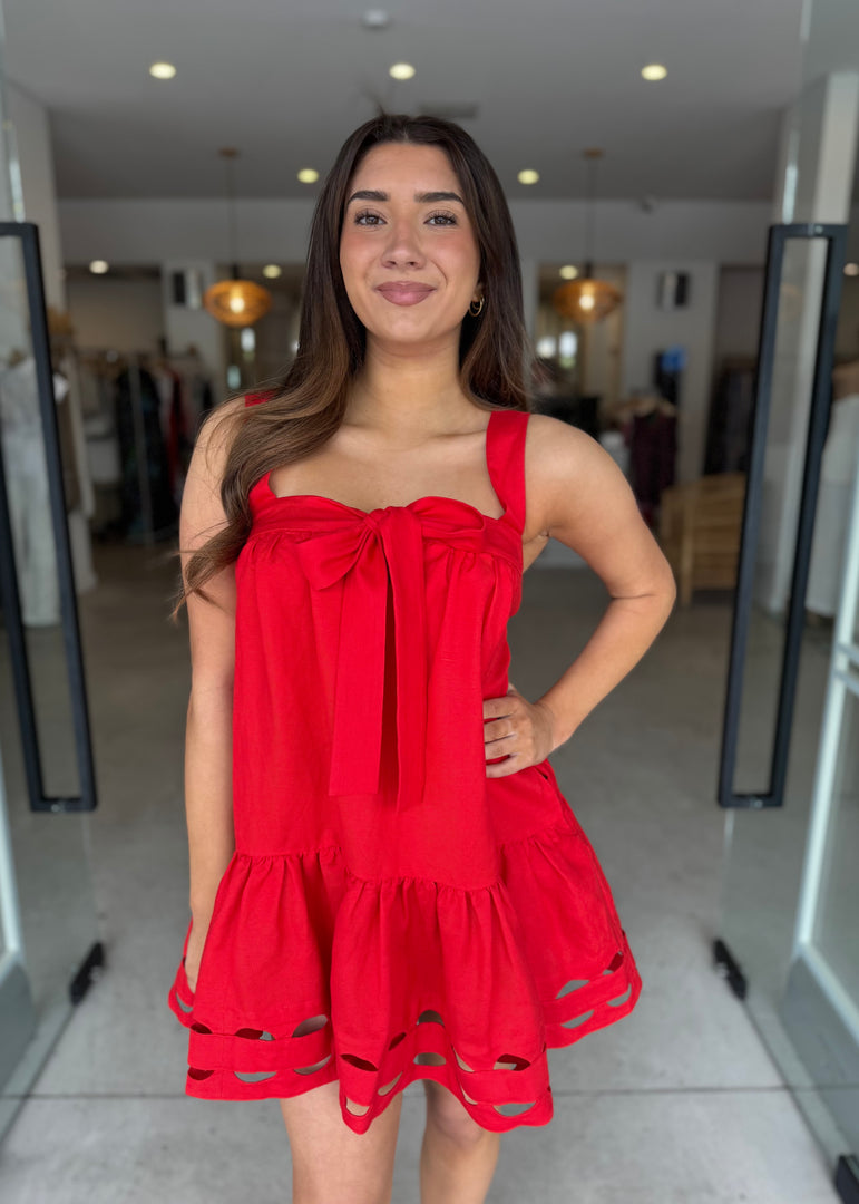 BIRDIE TIERED MINI DRESS ROSE