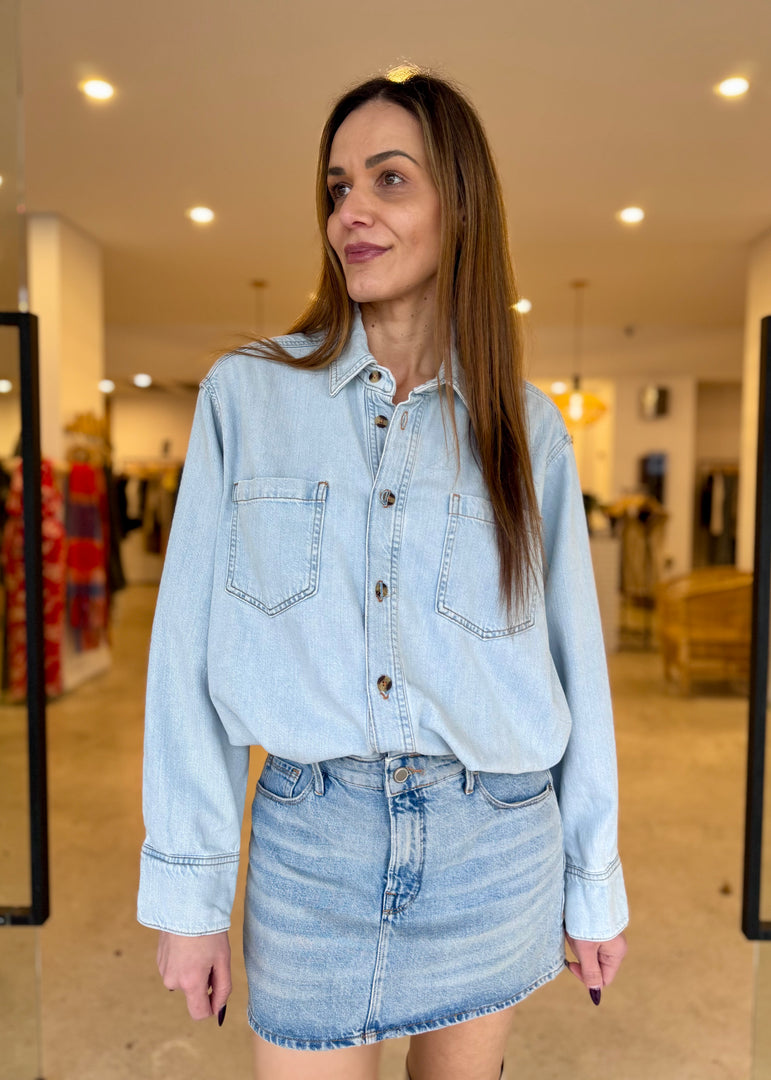 KHLOE DENIM SHIRT DRESS