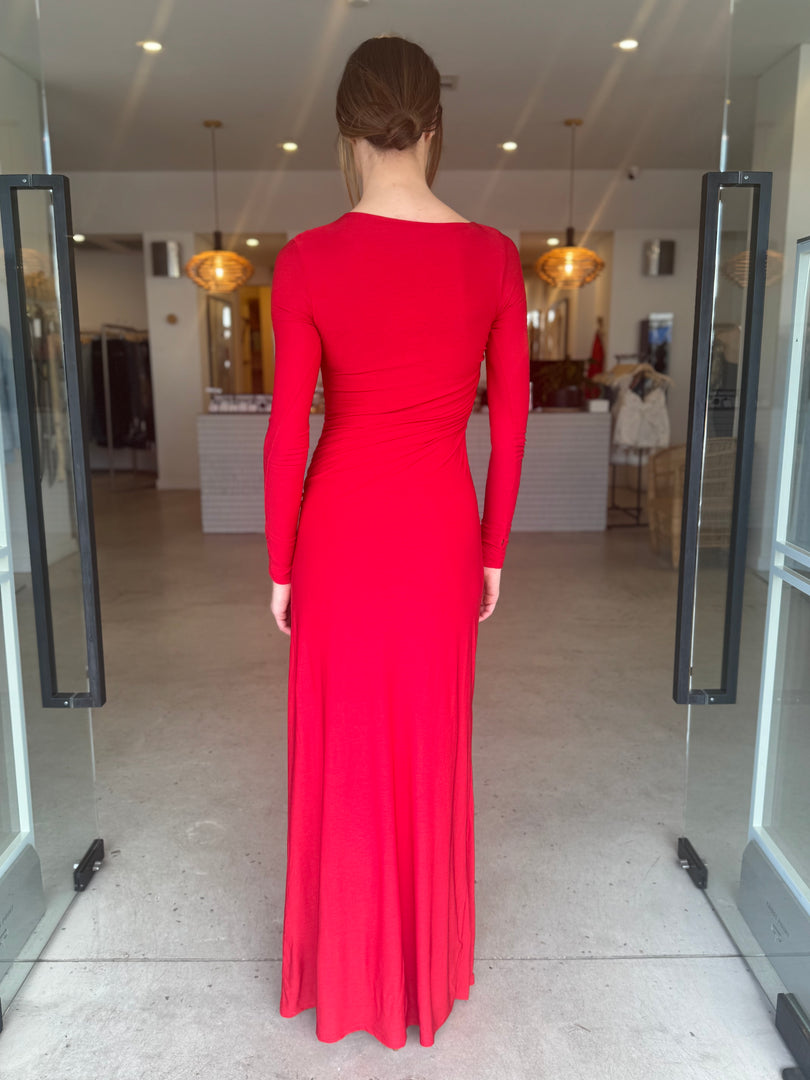 GLACIER LS DRESS - CHERRY