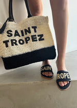 Load image into Gallery viewer, SAINT TROPEZ SLIDES - BLACK
