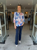 Load image into Gallery viewer, FLOWER PRINT KNIT - BLU ROYAL
