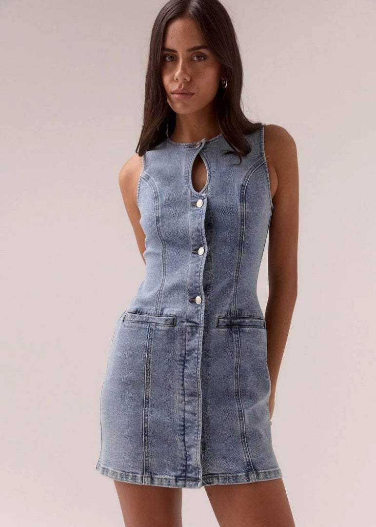 ETCH DENIM MINI DRESS