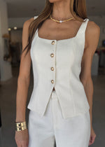 Load image into Gallery viewer, LEVIN TWEED VEST PANT SET WHITE
