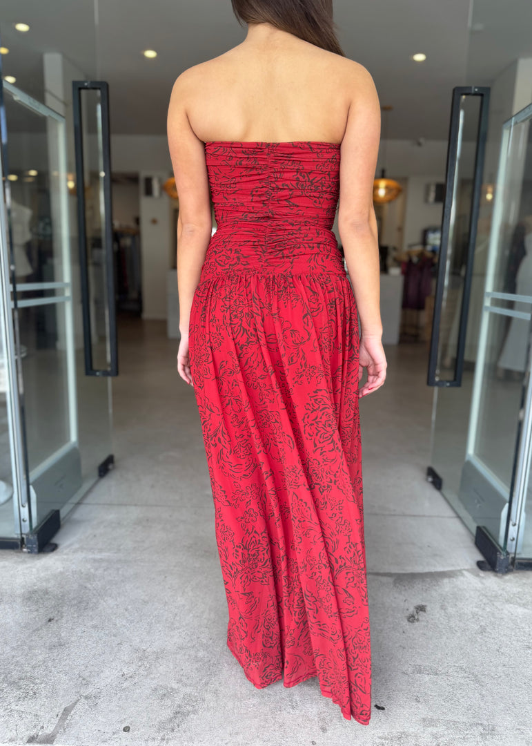 SAFFRON STRAPLESS MAXI DRESS