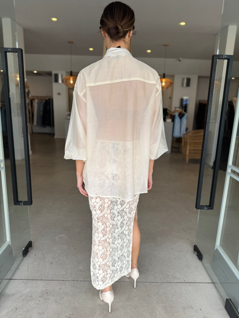 CHLOE LACE SKIRT - BUTTER