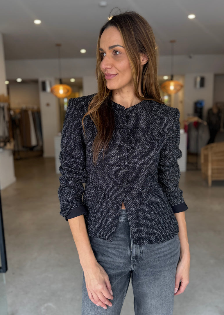 LEVIN TWEED BLAZER BLK/WHT