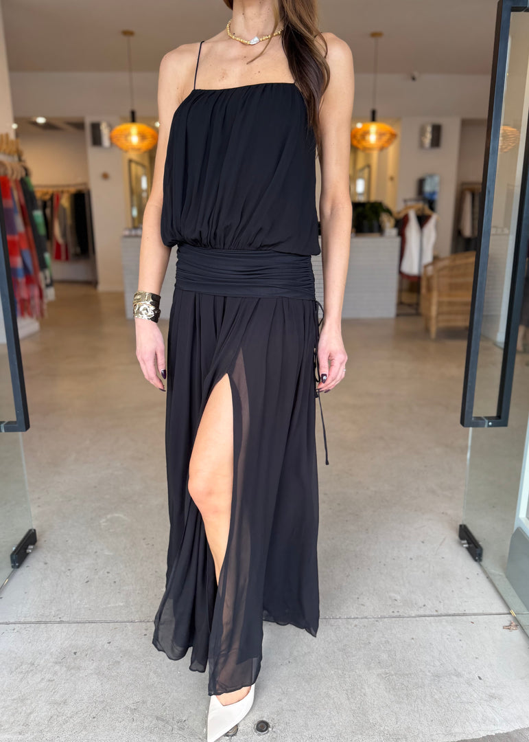 CAMILLE BLOUSON DRESS BLACK