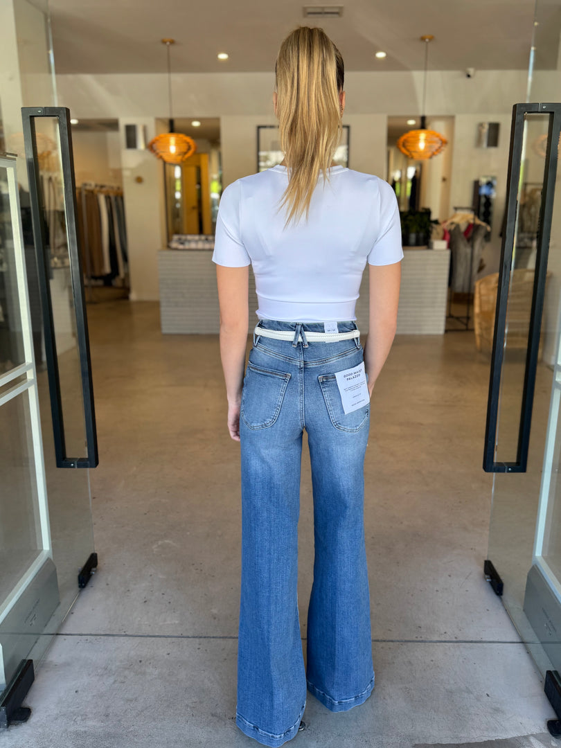 GOOD WAIST PALAZZO BLUE