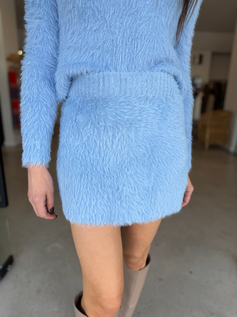 ELIDI KNIT MINI SKIRT SKY