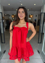 Load image into Gallery viewer, BIRDIE TIERED MINI DRESS ROSE

