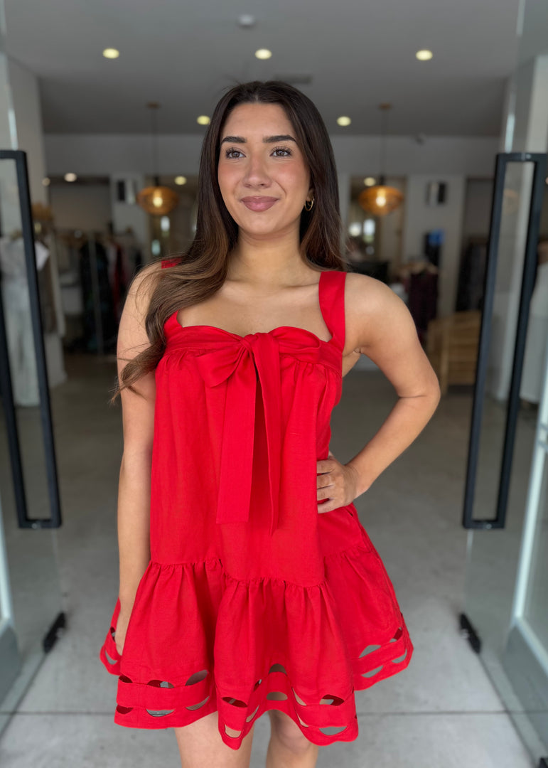 BIRDIE TIERED MINI DRESS ROSE