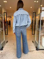 Load image into Gallery viewer, KHLOE DENIM SHIRT JUMPSUIT

