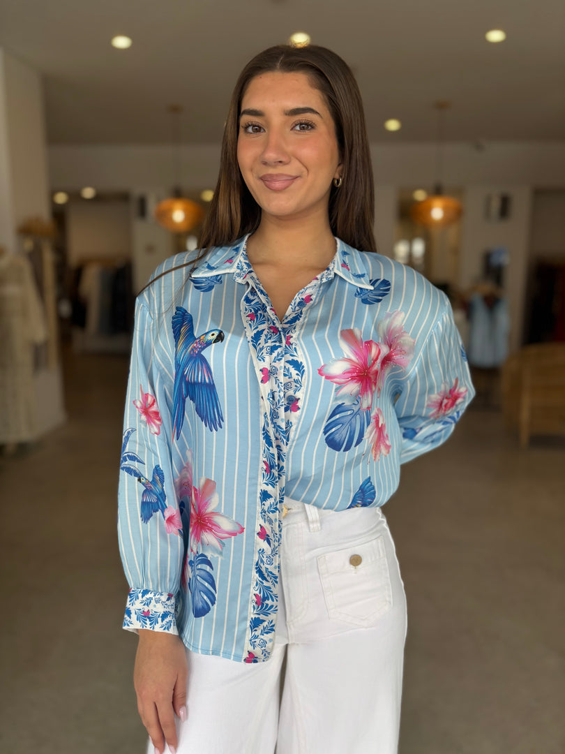 PRINTED COLLAR SHIRT - PARADISE